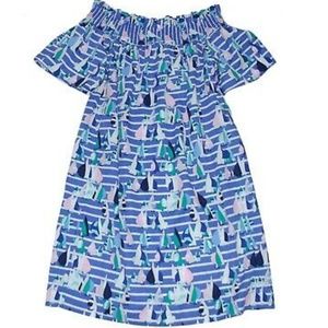 New Vineyard Vines Harbor Scene off-shoulder dress